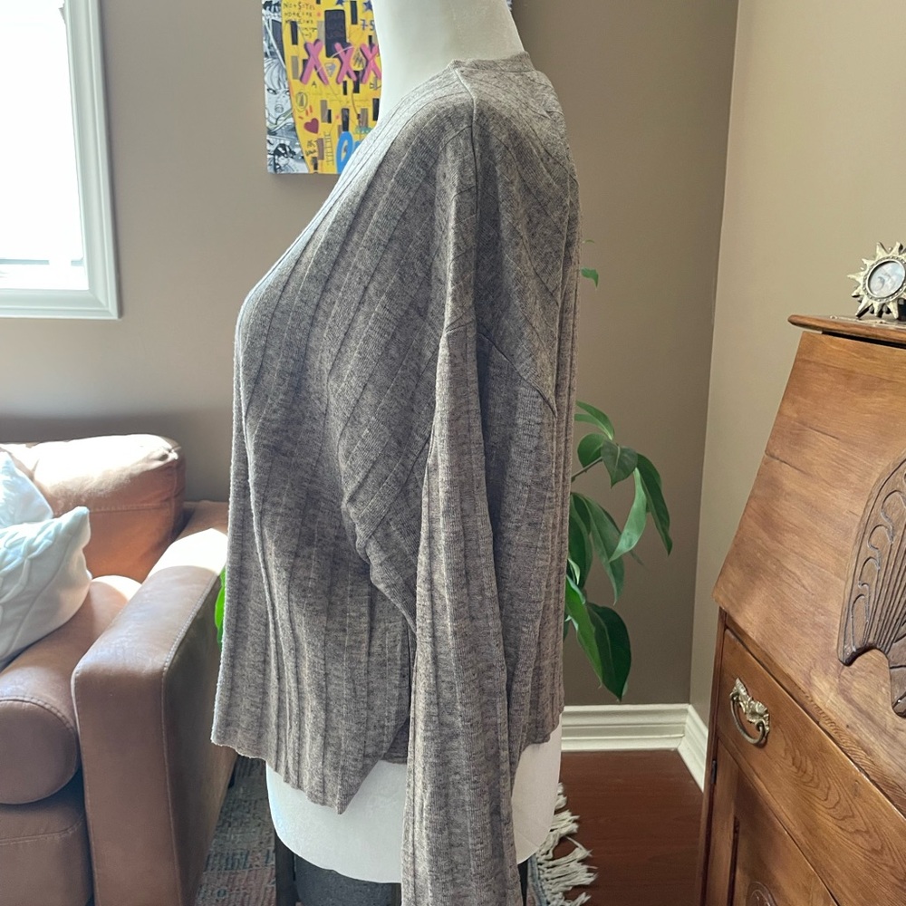 Dex Taupe Ribbed Knit Top - Picture 2 of 4
